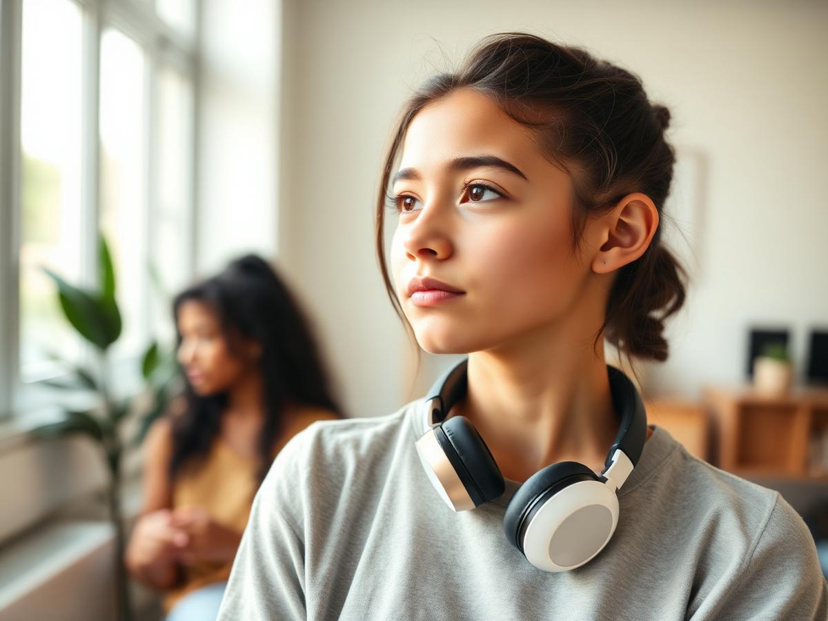 Adolescent talking with a supportive behavioral health counselor